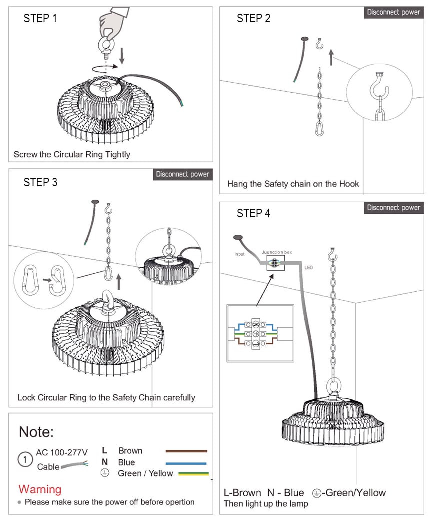 How To Install UFO LED High Bay Light Within 5 Minutes - Lightingtip