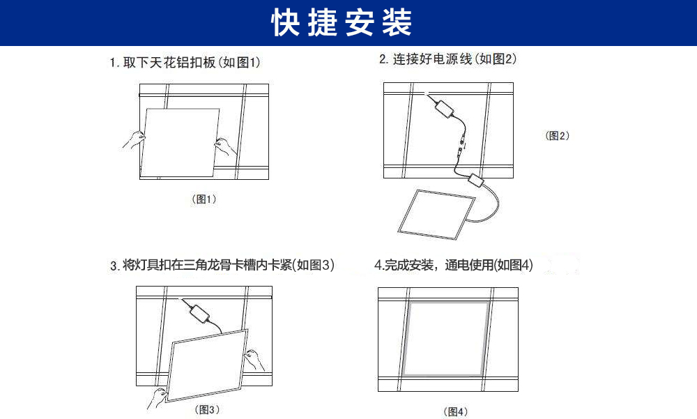 净化灯品牌,净化面板灯,净化灯,面板灯安装方法,集成吊顶净化灯安装方法图片