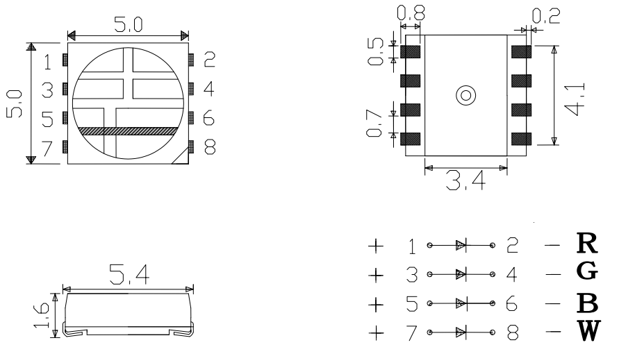 5050 SMD LED RGBW 4 IN 1