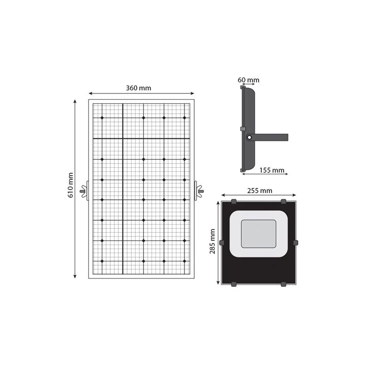 100W solar LED floodlight for indoor and outdoor size