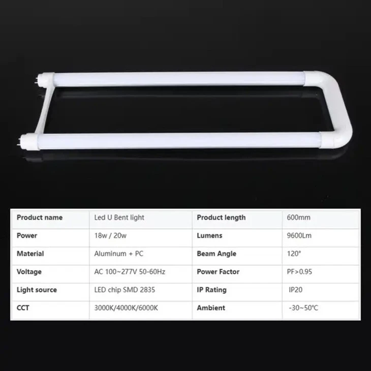 T8 U Bend LED Tube Light Fixture 5