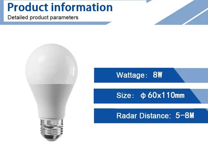 8w Radar Sensor Led Bulb detail