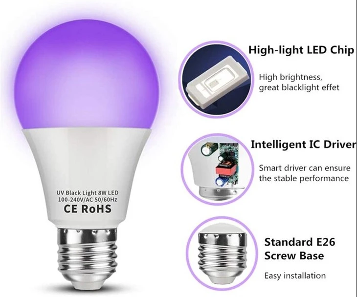 9w Ultra Violet Black Light Bulbs