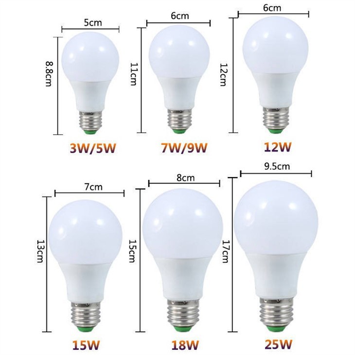 7w led bulb size