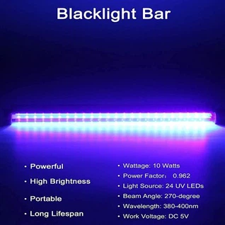365nm LED UV Ultraviolet Strip Light Bar