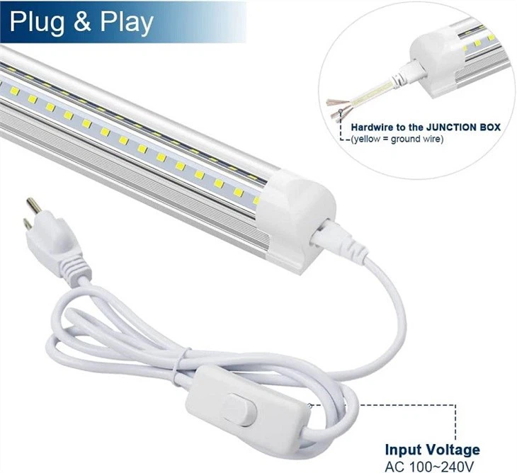 V shape t8 tube light detail