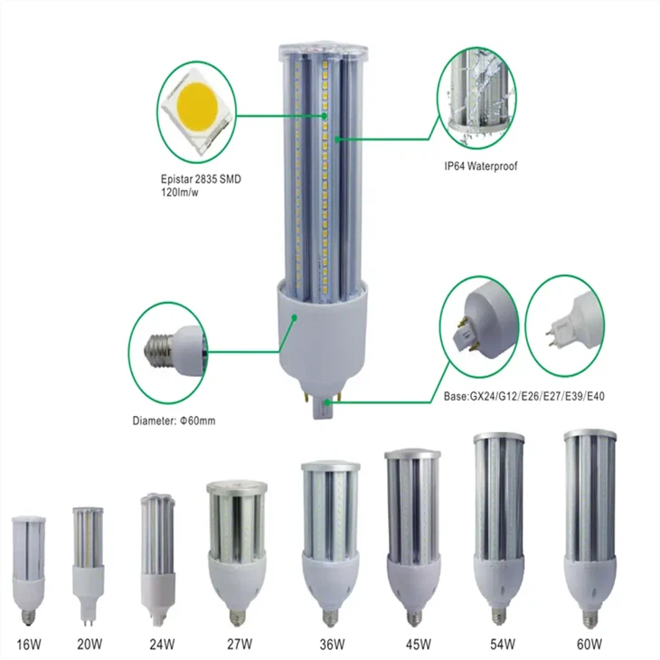 100w - 300w LED Corn Light Metal Halide Replacement, L / H Voltage, E39 Base high quality
