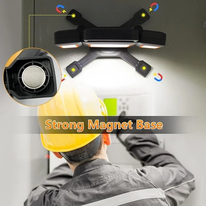 30W Rechargeable Work Light,3000 Lumens Magnetic Work Light Battery-powered, Waterproof Portable Cordless Work Site Lighting