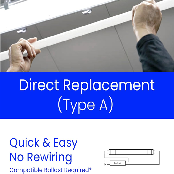 4ft T8 LED Tube - 32W 3000K Warm White Plug & Play