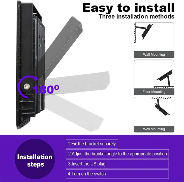 Floodlight With Plug, IP66 Waterproof Outdoor UV Spotlight best
