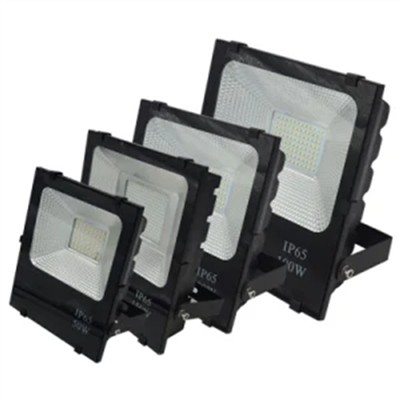 How can empty die-cast aluminum LED floodlights enhance the security and safety of outdoor spaces?