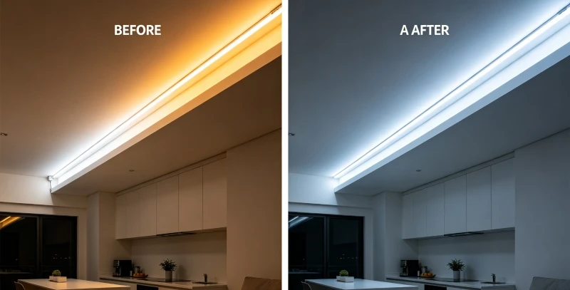 LED strip brightness variation caused by voltage drop LED strip brightness variation caused by voltage drop