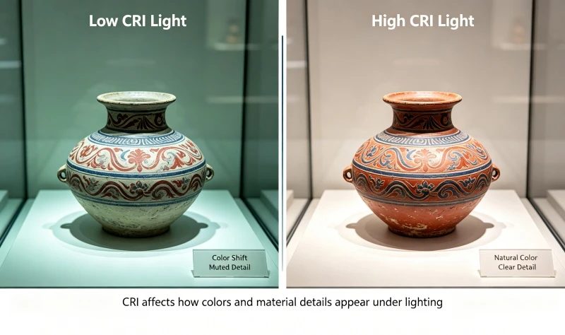 Color rendering comparison in museum lighting Color rendering comparison in museum lighting