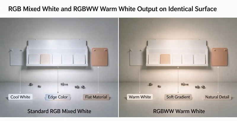 RGB vs RGBWW color accuracy comparison RGB vs RGBWW color accuracy comparison