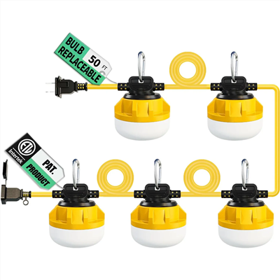 200FT Construction LED String Lights, Industrial Grade Best For Construction Sites