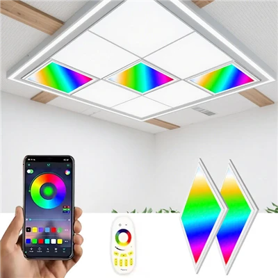 RGBW Smart LED Panel Light, Tuya WiFi Dimmable CCT Square Ceiling Lamp
