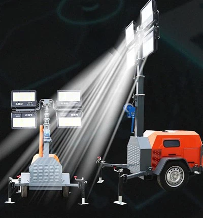 LED Mobile/Trailer LED Hydraulic Diesel Lighting Tower