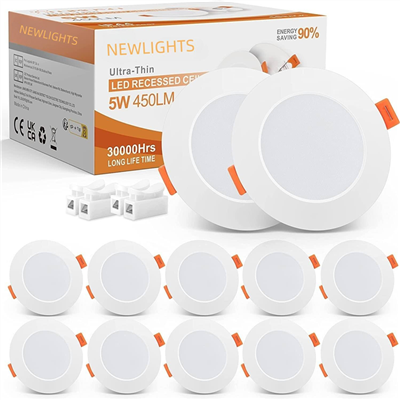 Dimmable LED Recessed Downlights - 3W-24W Slim Panel Lights (2.5"/4")